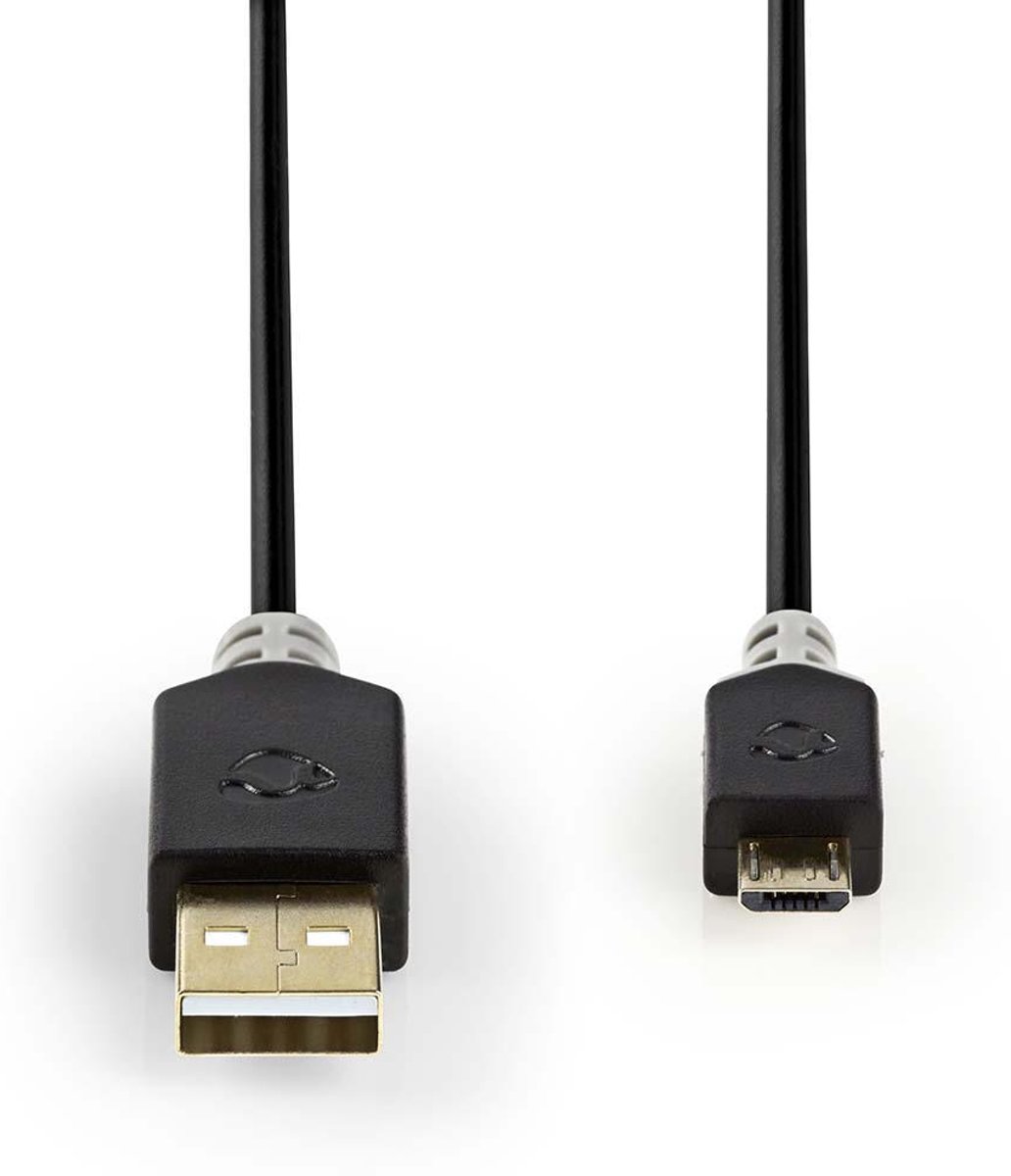 Kabel USB 2.0 | A male - Micro-B male | 2,0 m | Antraciet